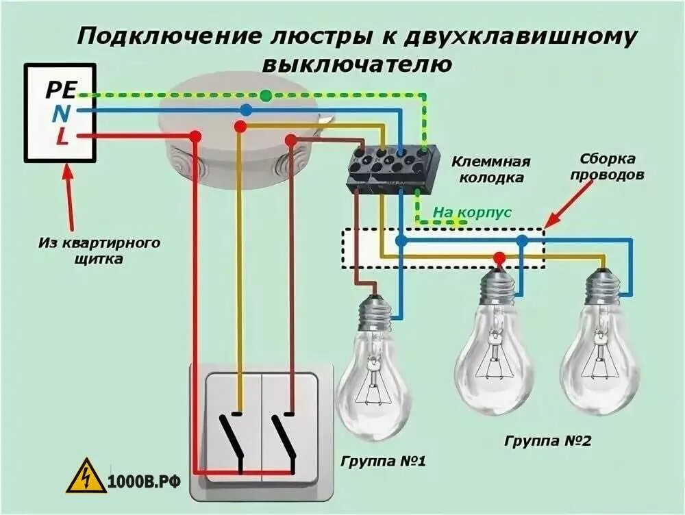 Схема подключения двойной двойного двойного выключателя. Схема расключения двух ламп и двойного выключателя. Схема подключения выключателя к лампочке 2 клавиши. Схема подключения 2 лампочек и двух выключателей. Как подключить выключатель к сети