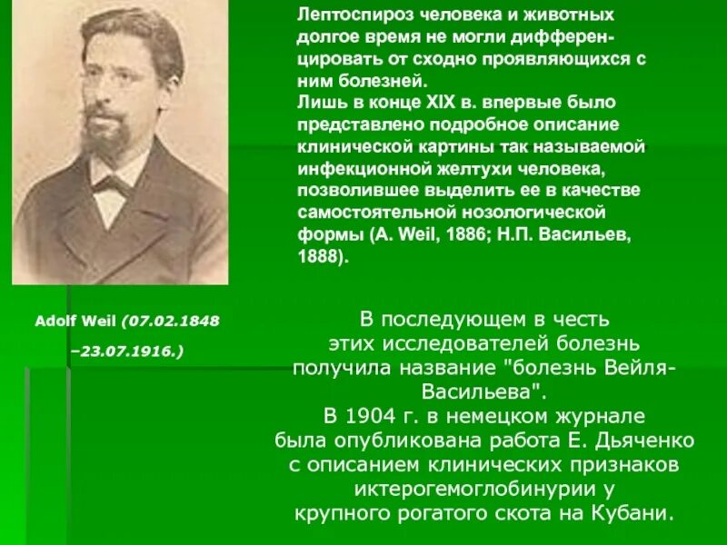 П н п здоровье. Васильева-Вейля. Вейль и Васильев. А Вейль 1886.