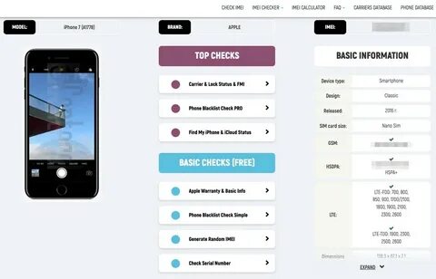 Проверить смартфон по imei