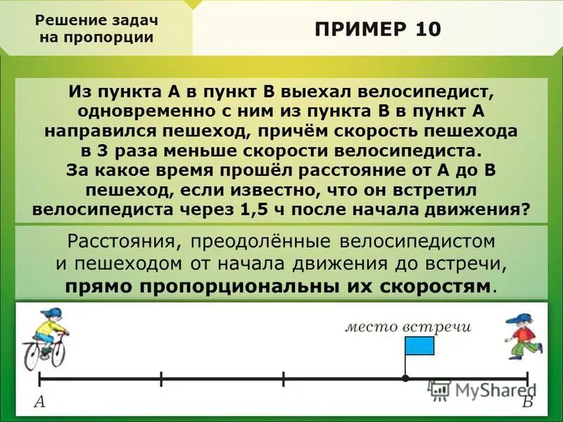 Решение задачи про велосипедиста и пешехода. Из пункта а в пункт в выехал велосипедист. Скорость. Задача о пешеходах и скорости.