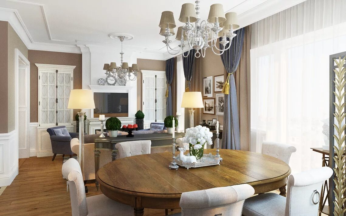 Две люстры в интерьере dSpace Astor Street Single Family Reconstruction Contemporary living room, Mir