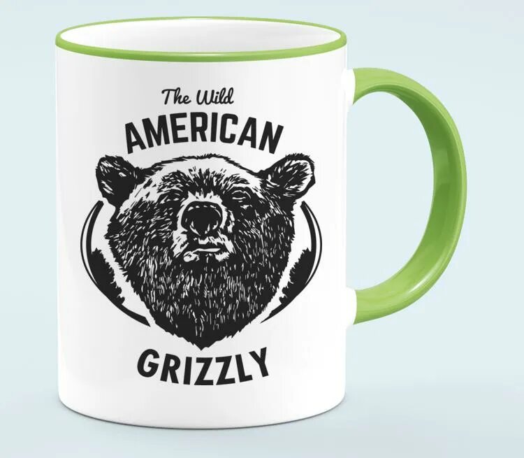 Фирма Гризли. American Grizzly. Grizzly посуда. Майка Гризли зеленый.