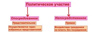 Участие граждан в политической жизни страны схема