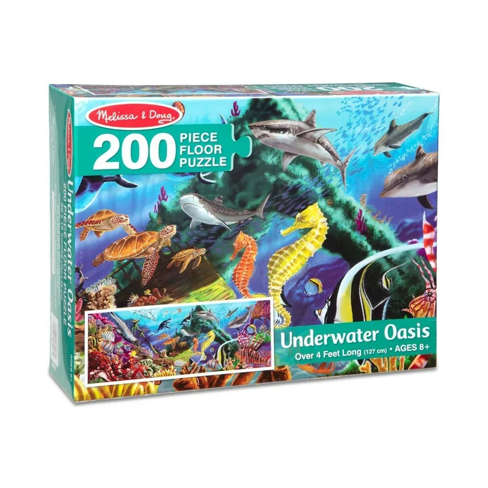 Пазлы 200. Jumbo пазл Оазис. Пазл Melissa & Doug подводный Оазис (8907), 200 дет.. Пазлы 200 элементов. Коробка напольный пазл.