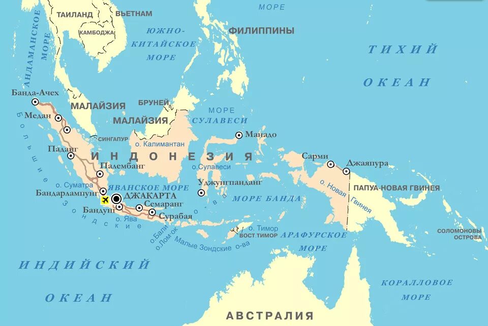 Границы Индонезии на контурной карте. Индонезия и Филиппины на карте.