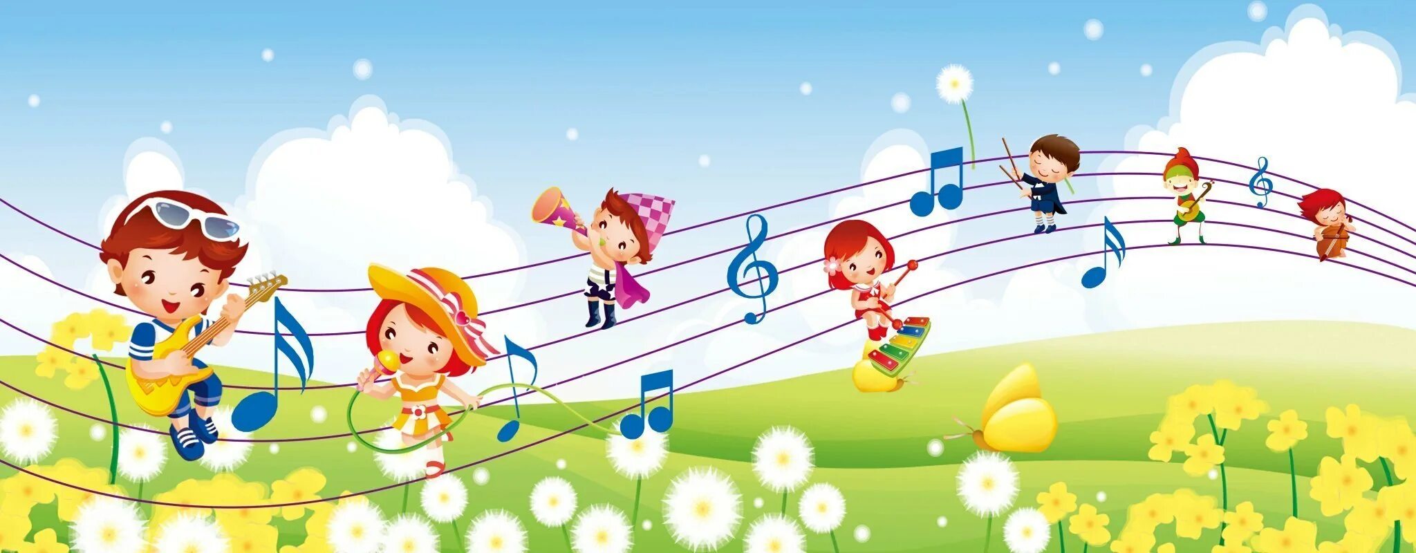 Веселые нотки. Фоны детские для детского сада. Музыкальные картинки. Фон на музыкальную тему.