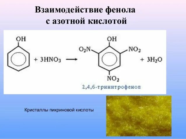 Взаимодействие hno3 h2so4. Фенол плюс азотная кислота. взаимодействие фенола с азотной кислотой. образование пикриновой кислоты из фенола. фенол плюс азотная кислота реакция.