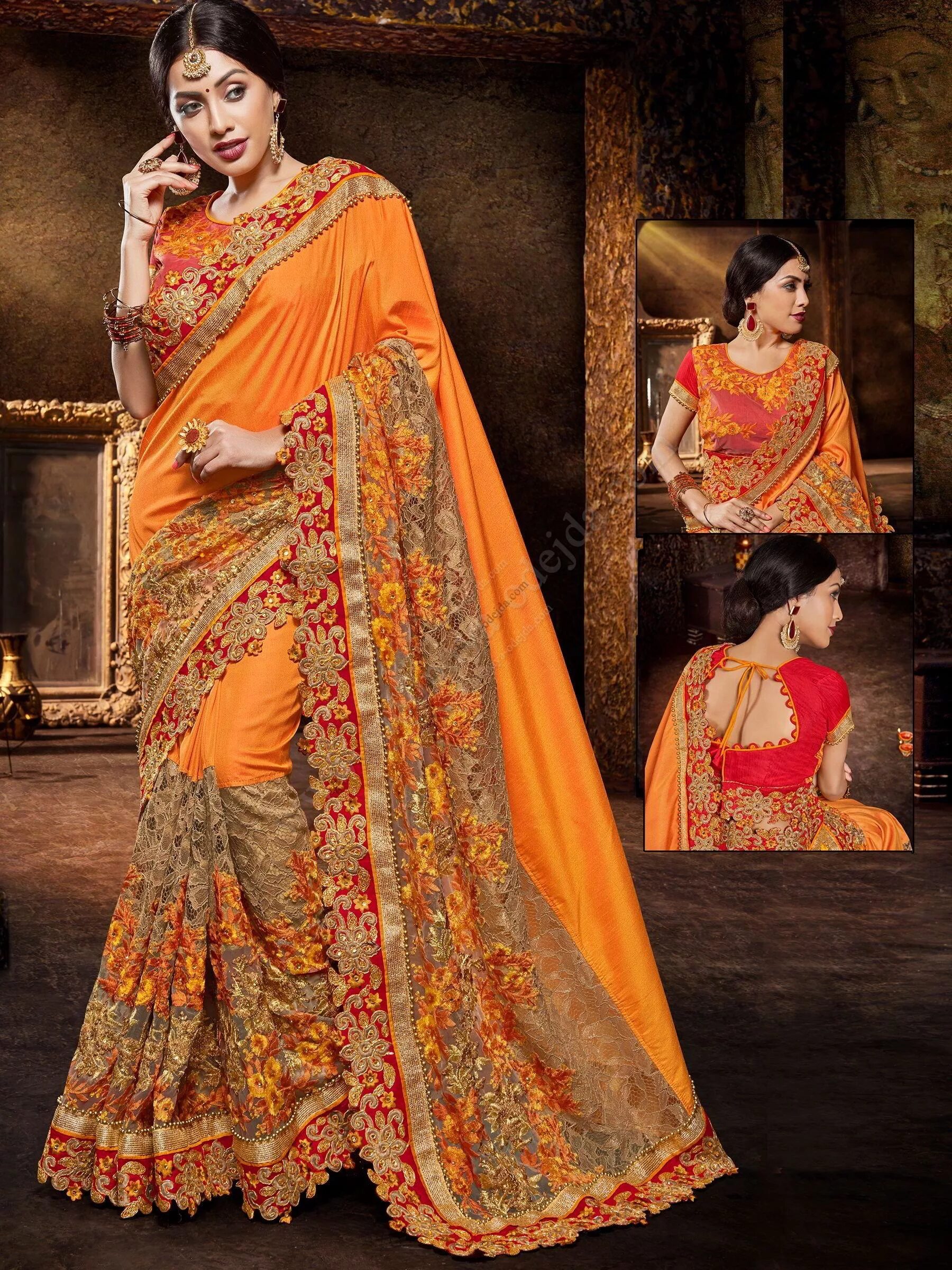Национальная женская одежда Индии Лехенга-Чоли. Свадебное Сари в Индии. Традиционное индийское свадебное Сари. Сари (женская одежда в Индии).