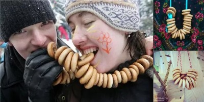бусы из сушек на масленицу