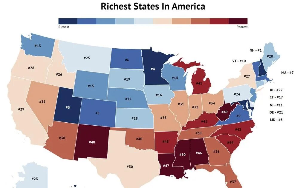 Us States list. State number. Poorest States in USA. City in us. Рич карта