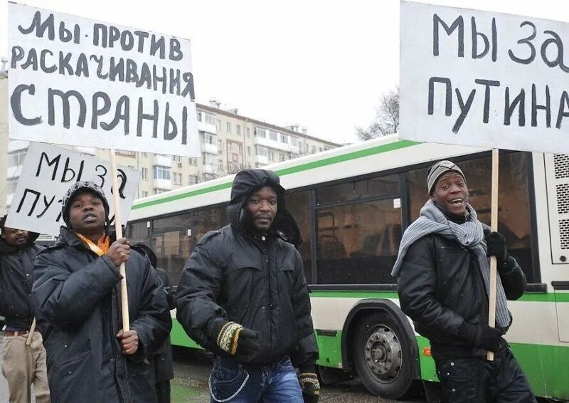 Темнокожие в россии. Негр с плакатом. Негры с плакатами за Путина. Негры в России.