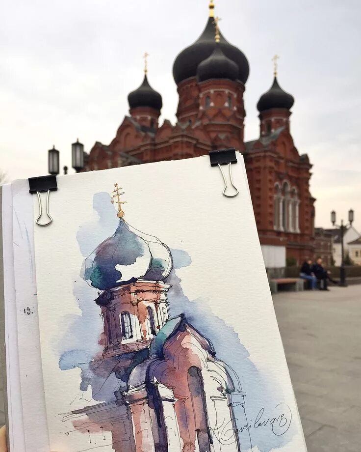 Смоленск акварелист акварели храм. Пейзаж с церковью акварелью. Павел ганжа художник тула. Тула тульский кремль графика. Кремль тула акварелью.