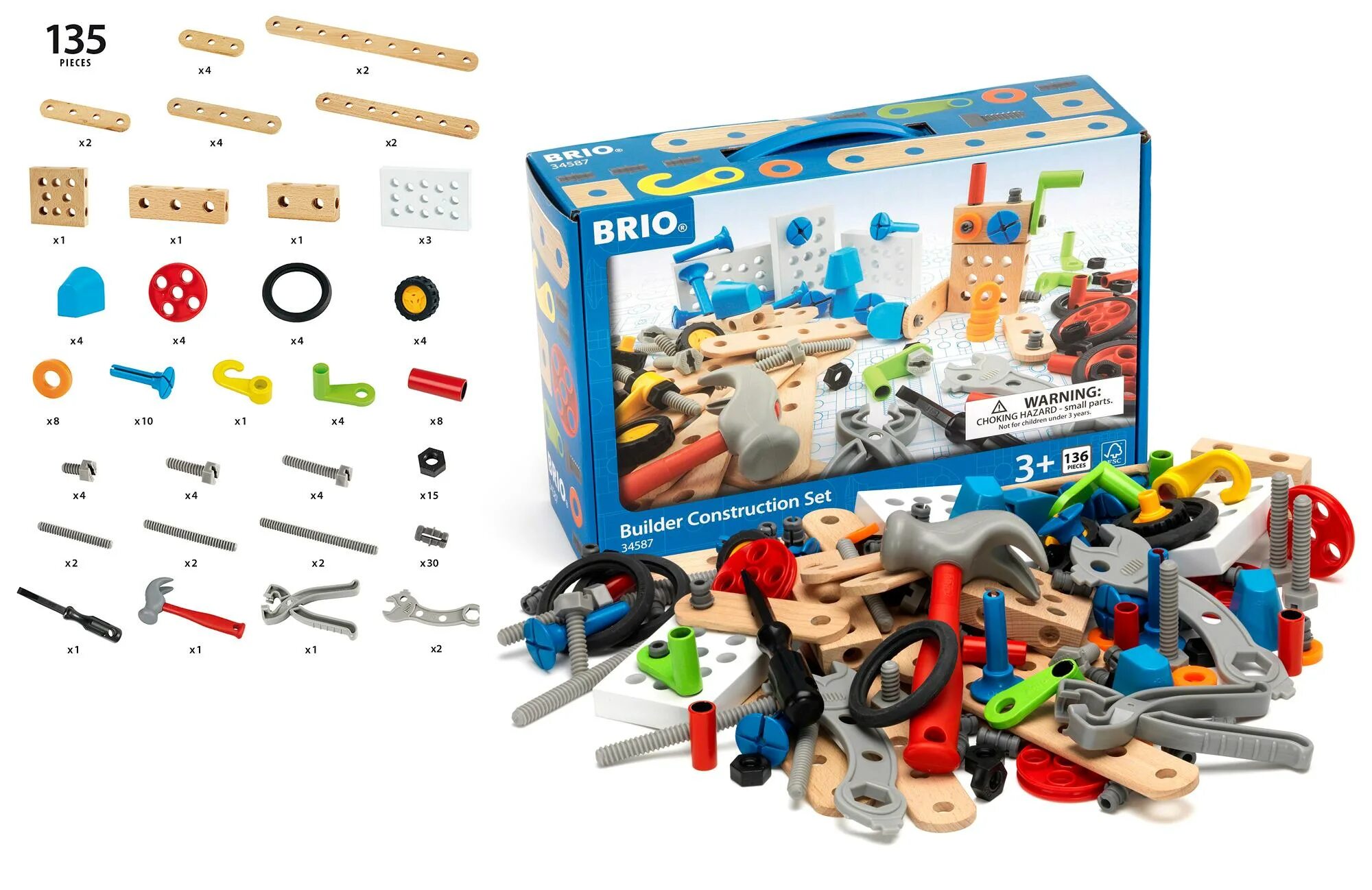 Set builder. Brio конструктор 135 деталей. brio builder 34558. construction set.