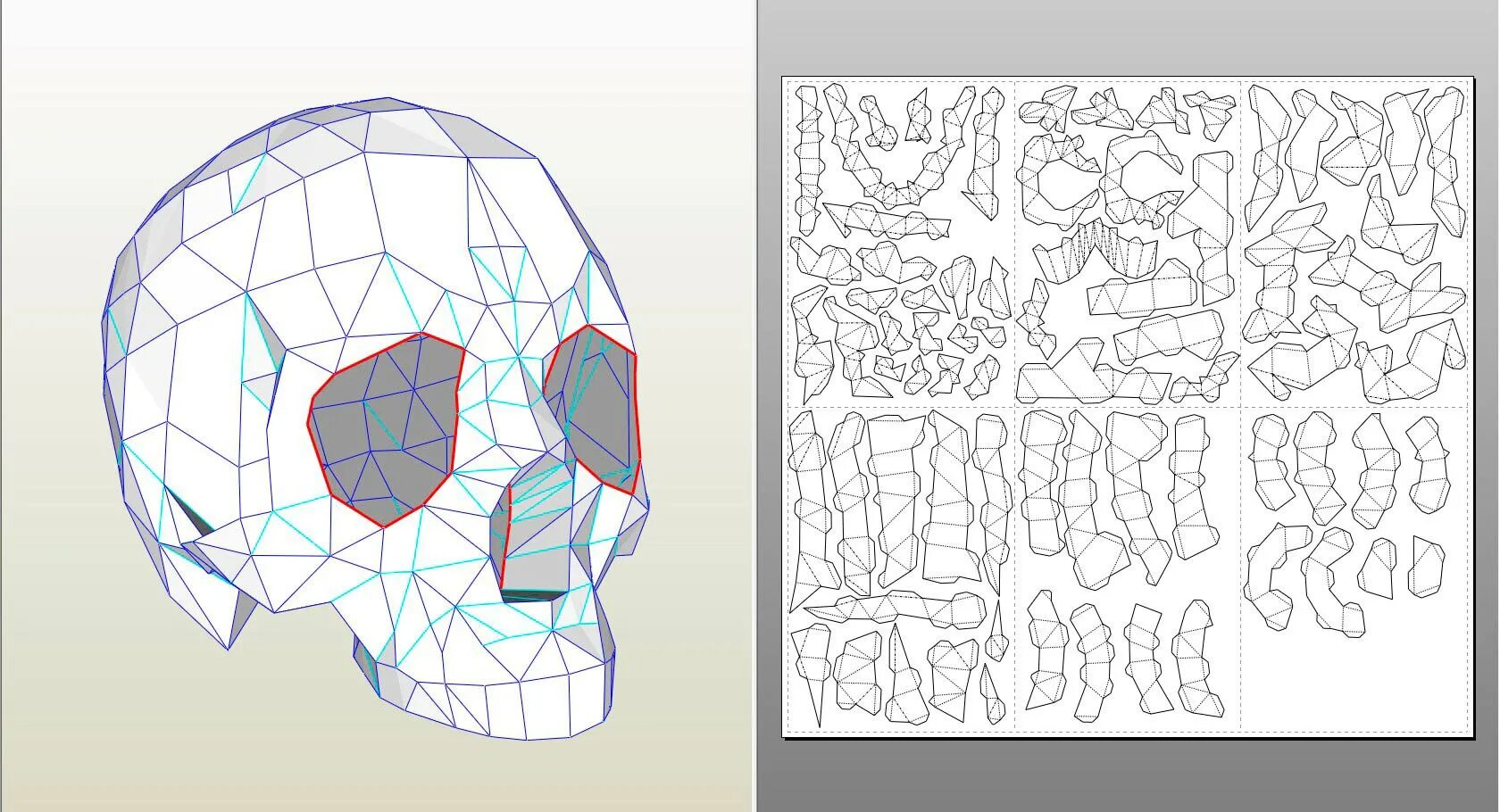 Схема маски из бумаги. Полигональная модель черепа. Пепакура череп развертка. Папир крафт схема черепа. Пепакура шар.