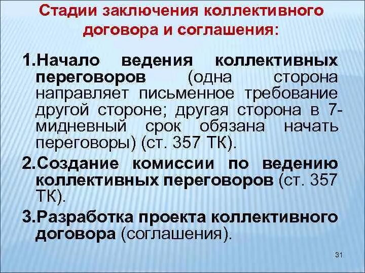 Коллективные договоры и соглашения порядок заключения. Стадии заключения коллективного договора. Порядок заключения коллективного трудового договора. Стадии принятия коллективного договора.