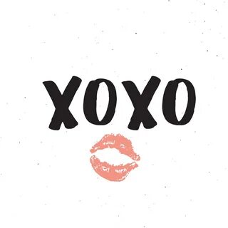Download the XOXO brush lettering sign, Grunge calligraphic hugs and kisses...