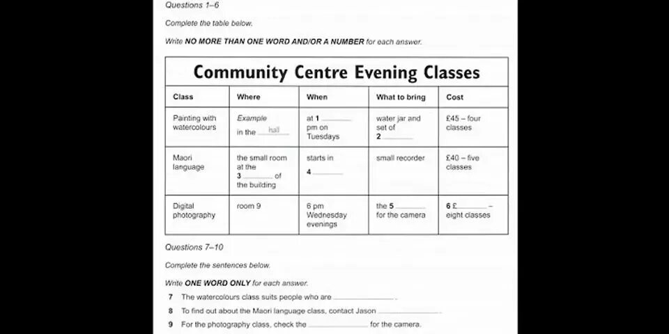 Complete first answers. Community Centre Evening classes. Community Centre Evening classes IELTS Listening. Community Centre Evening classes IELTS Listening answers. Community Centre Evening classes answers.