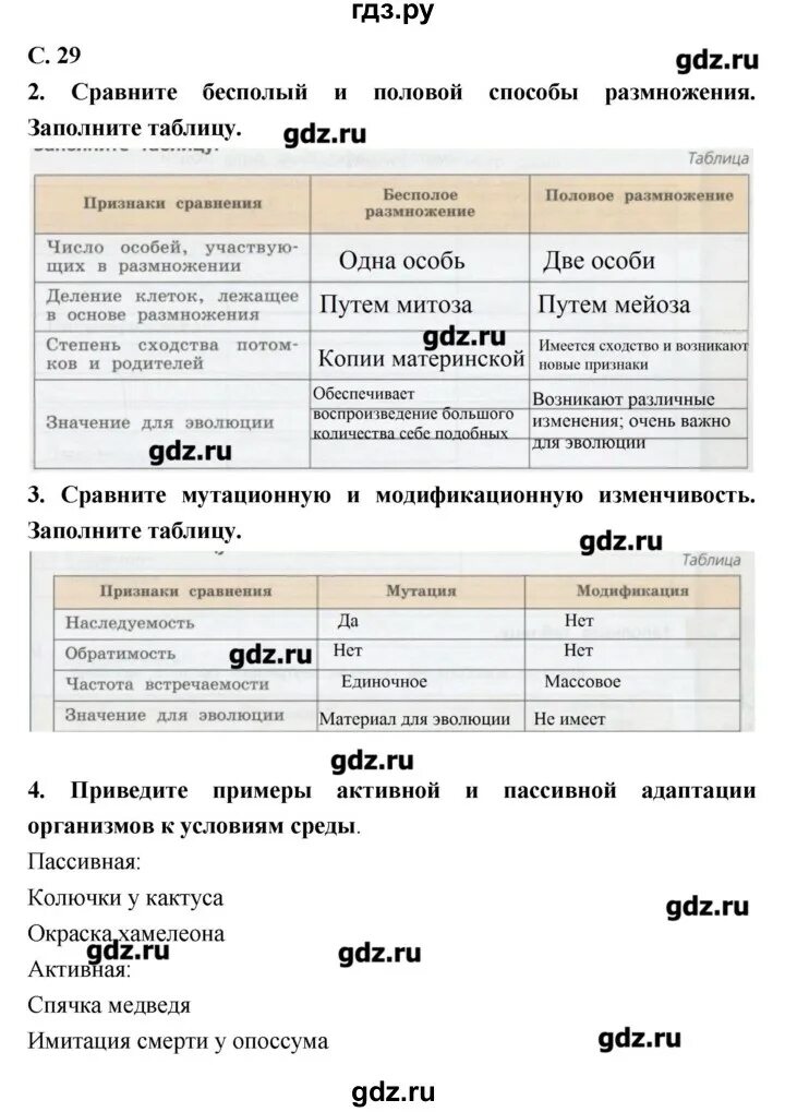 Биология 29 9 класс. Гдз по биологии 9 класс Сухорукова учебник.