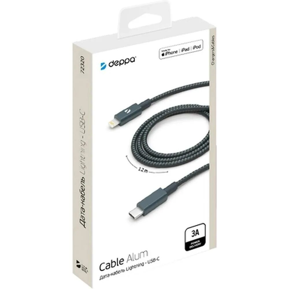 Deppa usb type c. Кабель usb type-c deppa. deppa lightning mfi. кабель partner mfi usb - apple lightning 1 м. кабель deppa (72320) usb-c - lightning mfi алюминий/нейлон 3a 1.2м graphite.