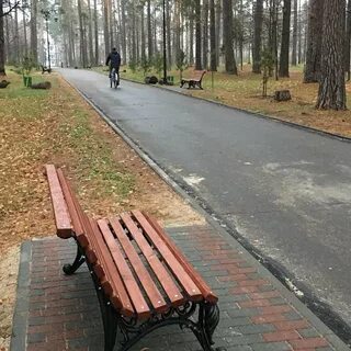 В парке стоял
