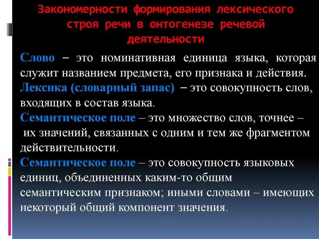 Развитие лексического строя речи в онтогенезе. Закономерности формирования лексического строя речи в онтогенезе. Закономерности и этапы речевого развития ребёнка. Схема развития речи в онтогенезе.