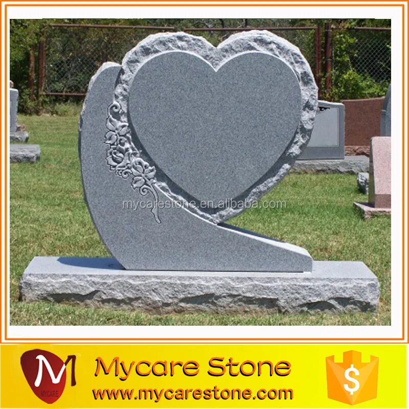 Двойной памятник с серцами для молодых девушек ♥ Unique monument from red and bl