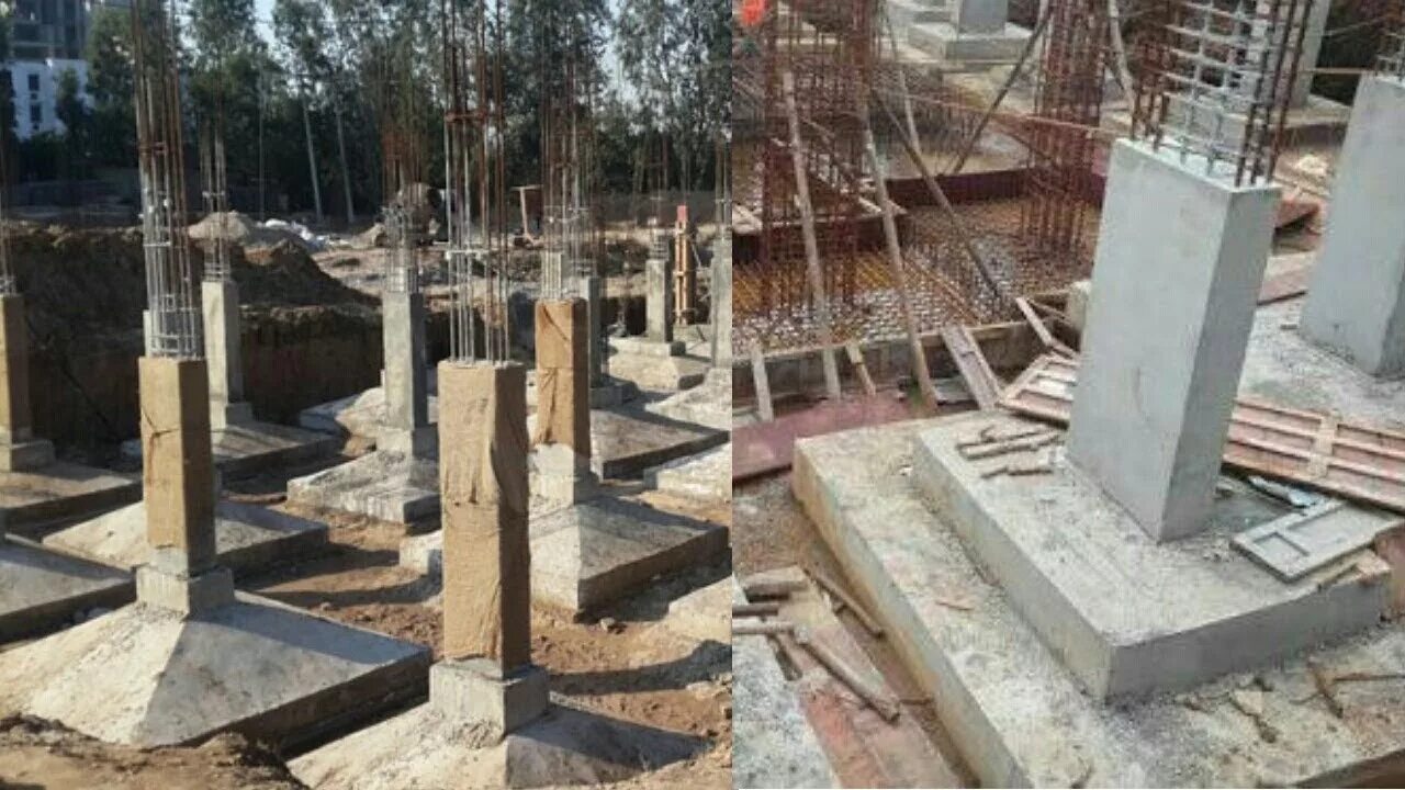 Footing forms. Trapezoidal isolated footing.