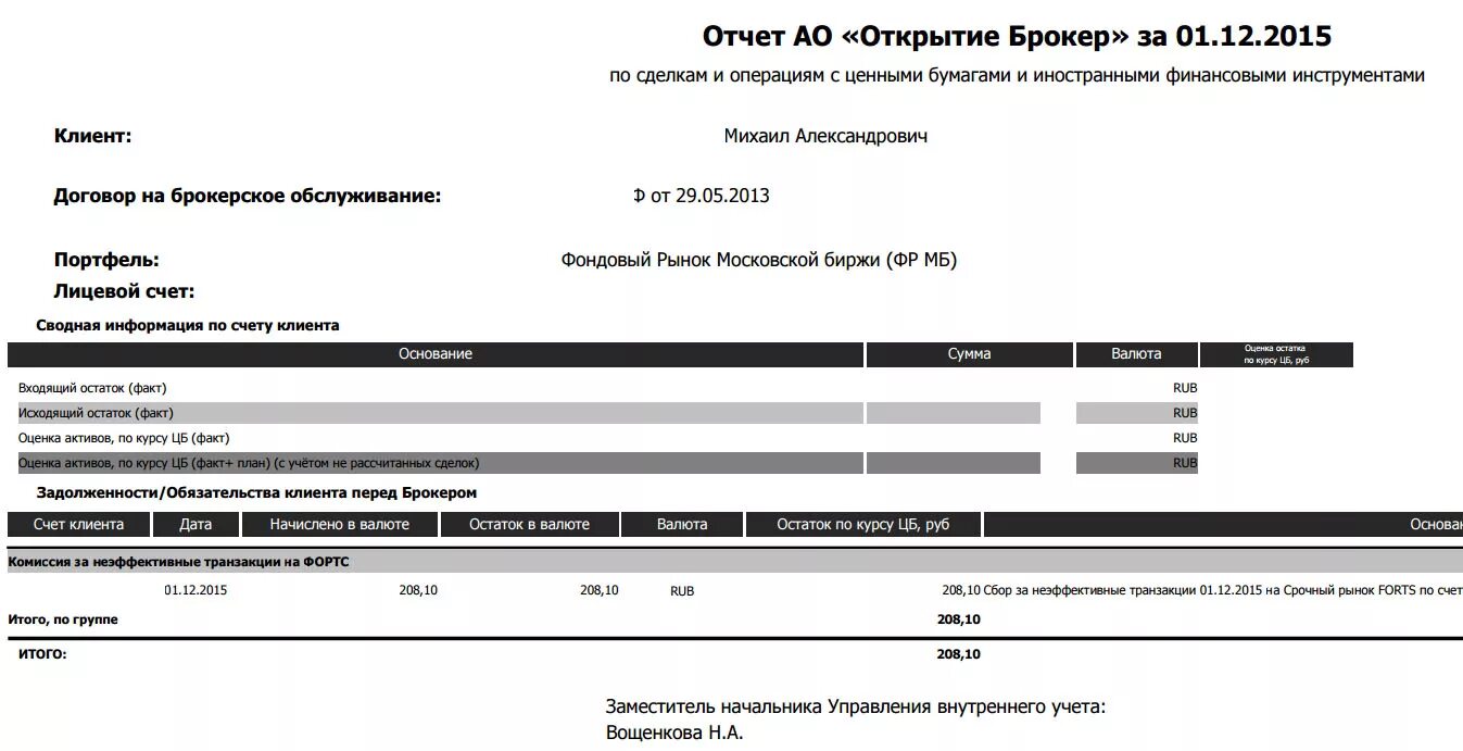 Счет по операциям с ценными бумагами. Договор об открытии брокерского счета. Отчет брокера. Сведения о счёте. Отчет брокера по сделкам.