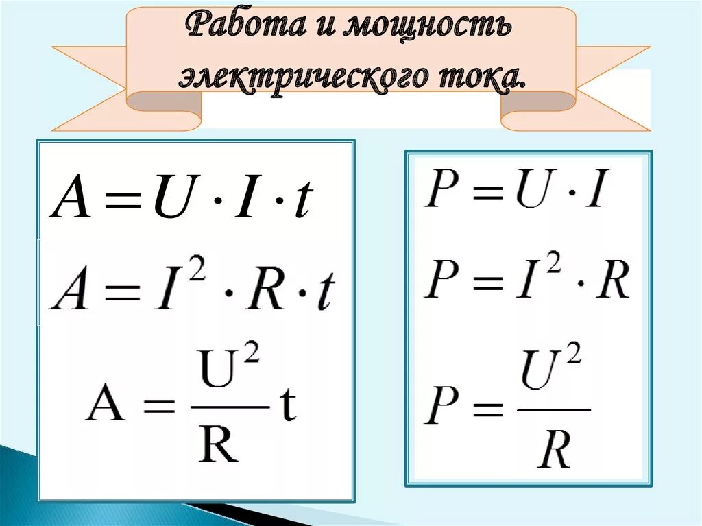 Работа и мощность постоянного тока 10 класс. Формулы для вычисления работы и мощности электрического тока. Работа и мощность Эл тока формулы. Работа и мощность электрического тока формулы. Работа и мощность тока формулы.