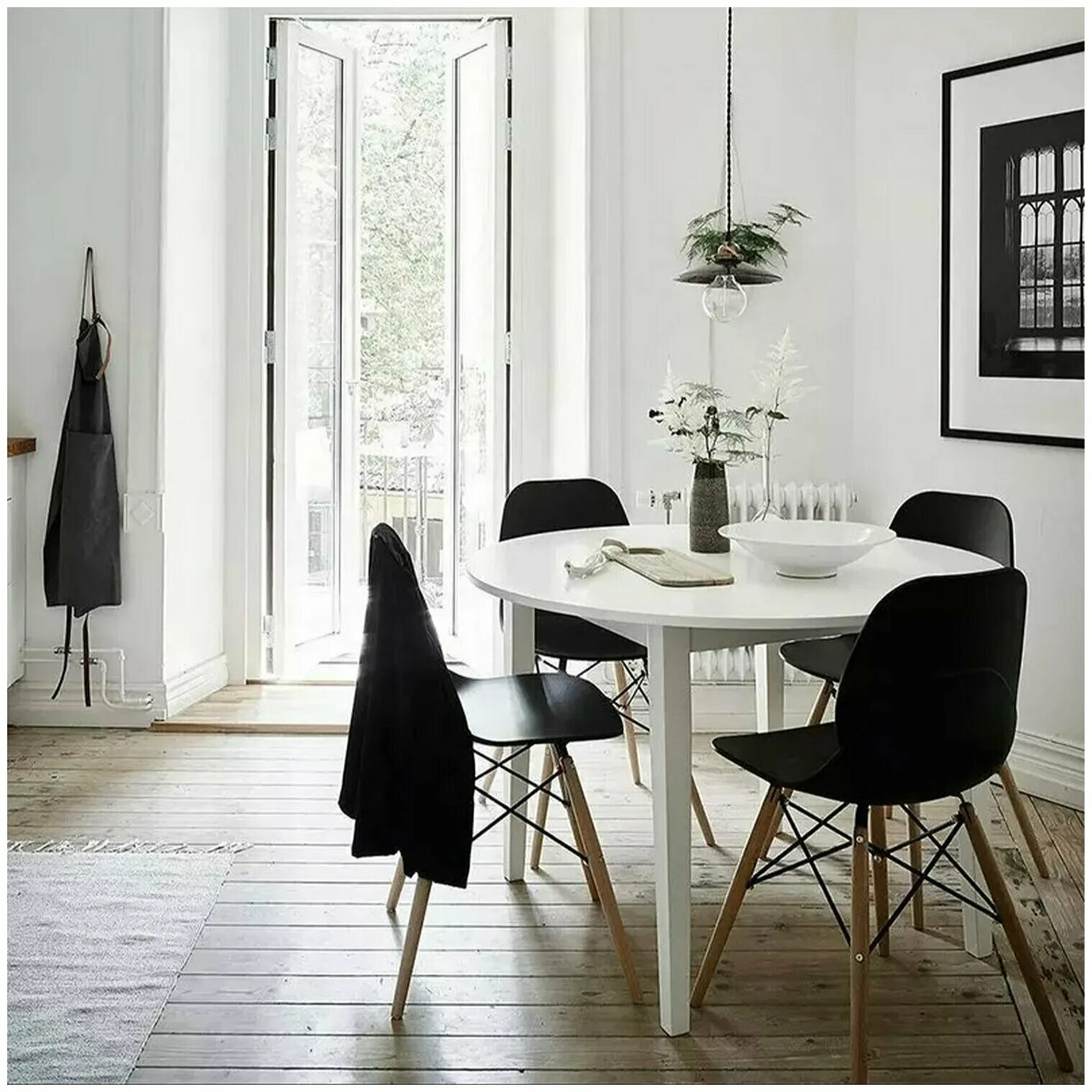 DOCKSTA/IKEA PS 2012 стол и 4 стула белый/черный 105 см (992.297.96) - отзывы, ц