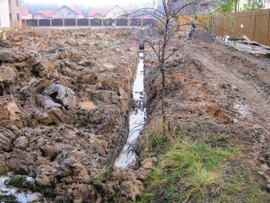 Скопление воды 5. Дренаж участка. Грунтовые воды на участке. Канализационная канава. Дренажная канава на участке.