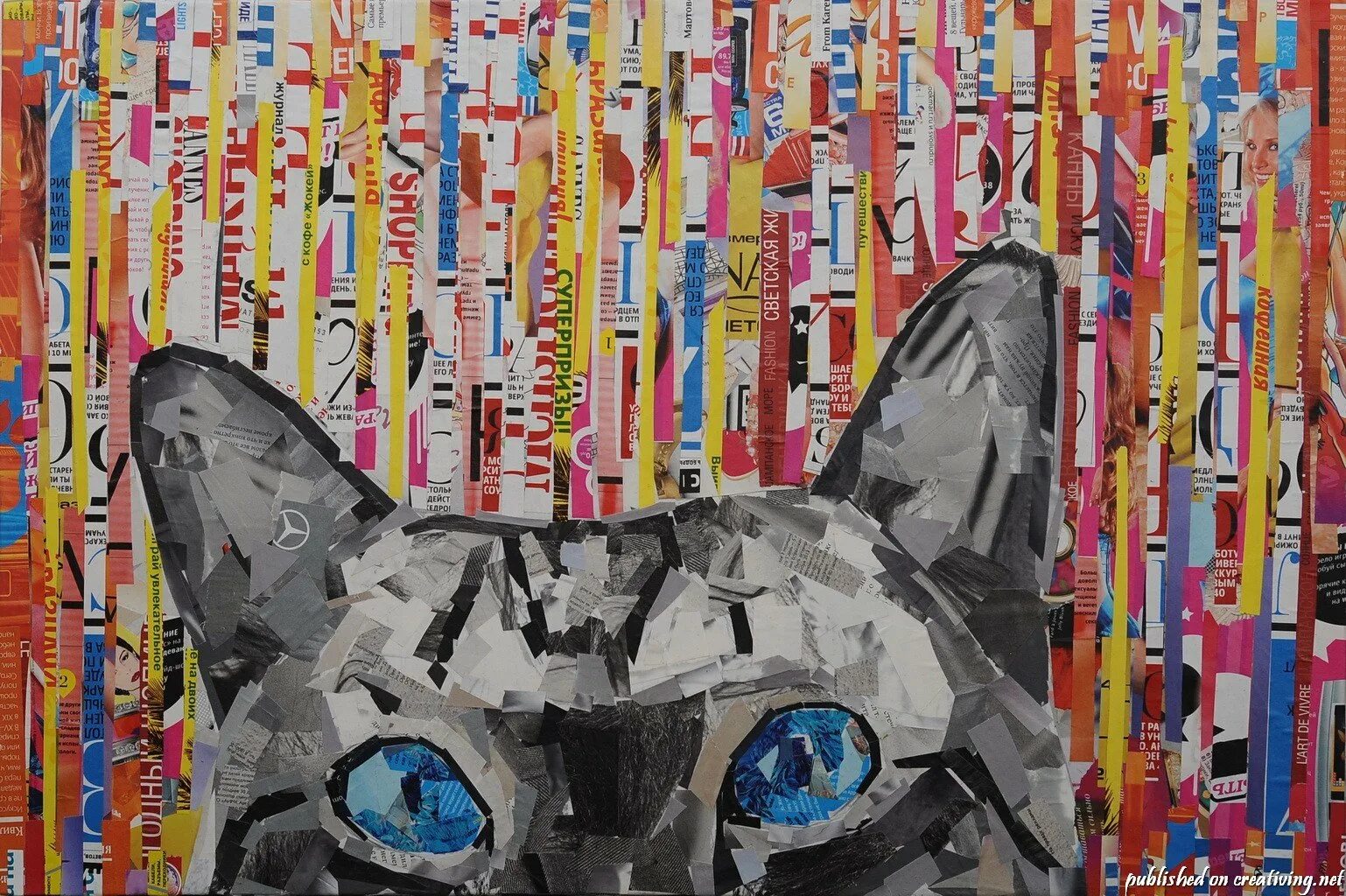 Современное искусство изображения. Аппликация из журнальных вырезок. коллаж из журнальных вырезок. современное искусство картины. мозаика из журнальных вырезок.
