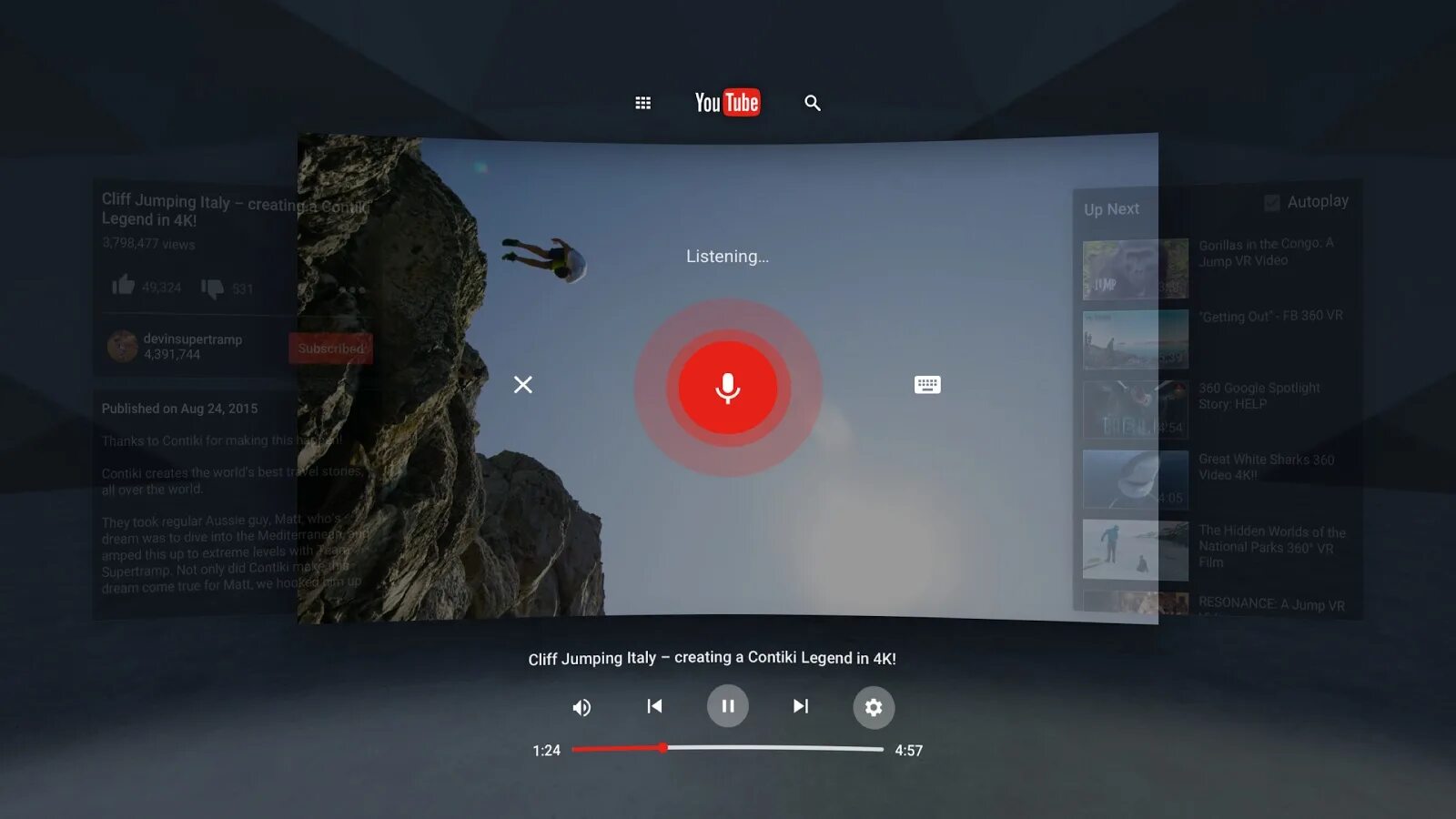 Приложения youtube 2. Youtube vr. скриншоты vr приложение. youtube vr приложение. вр режим в ютубе.