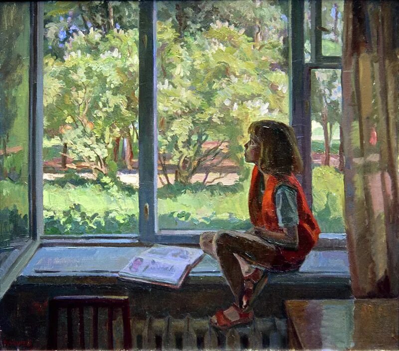 Художник юлия петрова остасевич. Фотосессия на подоконнике. Сижу за столом у открытого окна. Художник владимир волегов картины утро. Уютные рисунки.