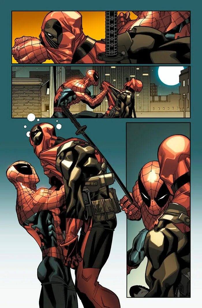 Марвел дэдпул и человек паук. Комикс марвел человек паук и дэдпул. Комикс паук и дэдпул. Дэдпул комикс спайдипул. Комикс spider-man/deadpool.