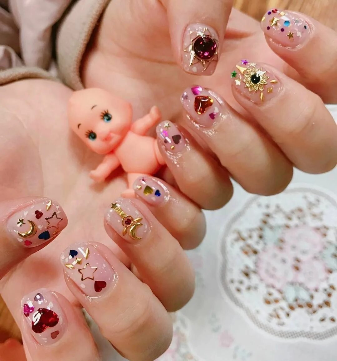 Красивые ногти для девочки. Корейский маникюр. Детские ногти. Корейский маникюр для ногтей. Красивый детский маникюр.