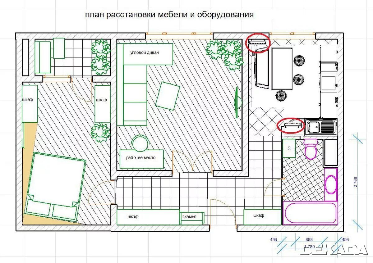 План квартиры комнаты