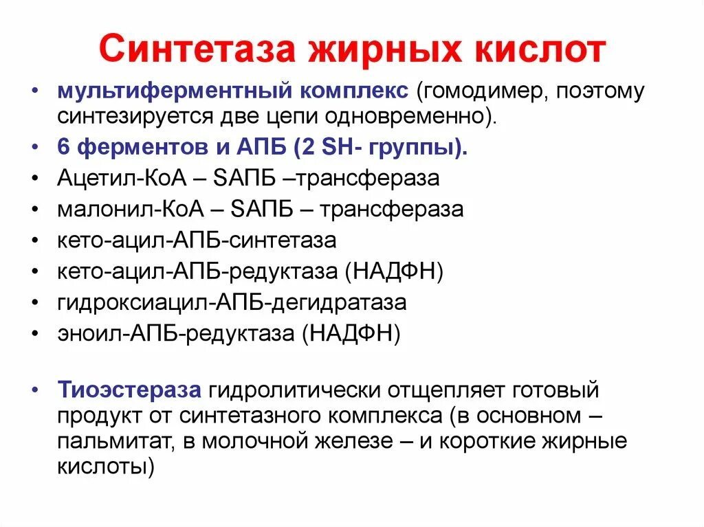 Фермент 15. Строение ферментного комплекса синтазы жирных кислот. Характеристика мультиферментного комплекса синтазы жирных кислот. Структура синтазы жирных кислот. Ферменты синтазного комплекса жирных кислот.