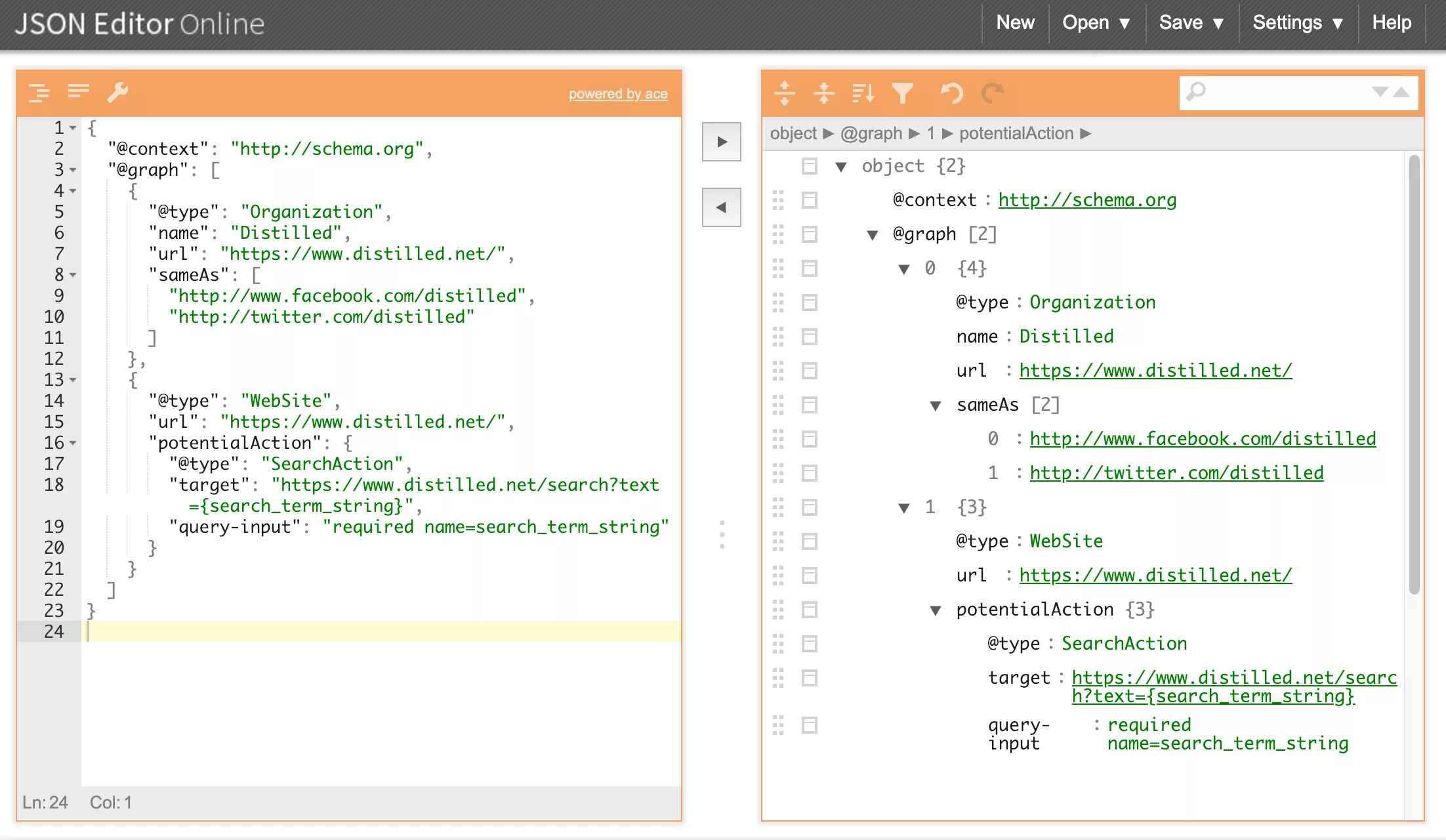 Json compare. Редактор json.