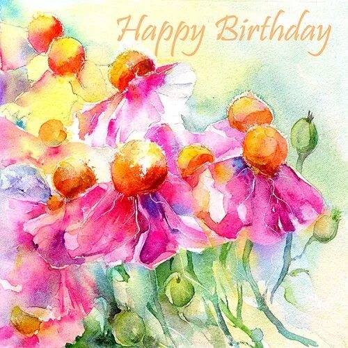 С днем рождения акварельная. С днем рождения акварель. Поздравительные открытки акварелью. С днём рождения Акварельная открытка. С днем рождения цветы акварель.