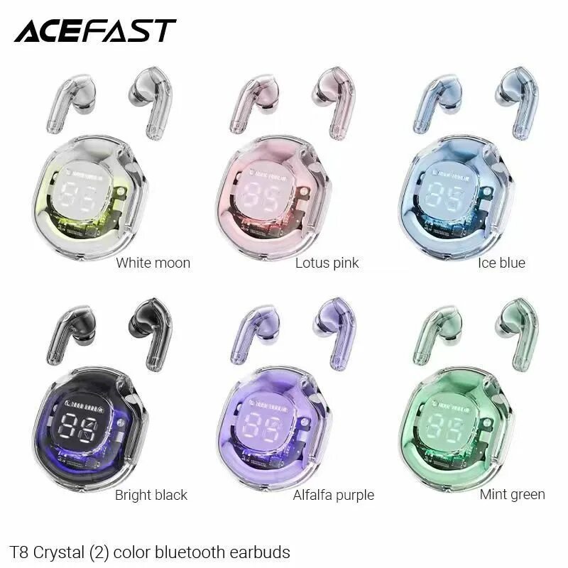 Acefast t8. Acefast t8 Crystal Color Bluetooth Earbuds. Acefast t8 Crystal Color Bluetooth Earbuds фиолетовые. Acefast 3 в 1. Наушники Acefast t8 купить.