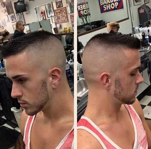 High And Tight Haircut für Männer - eine männliche beherrschende Stil - Mann Sti