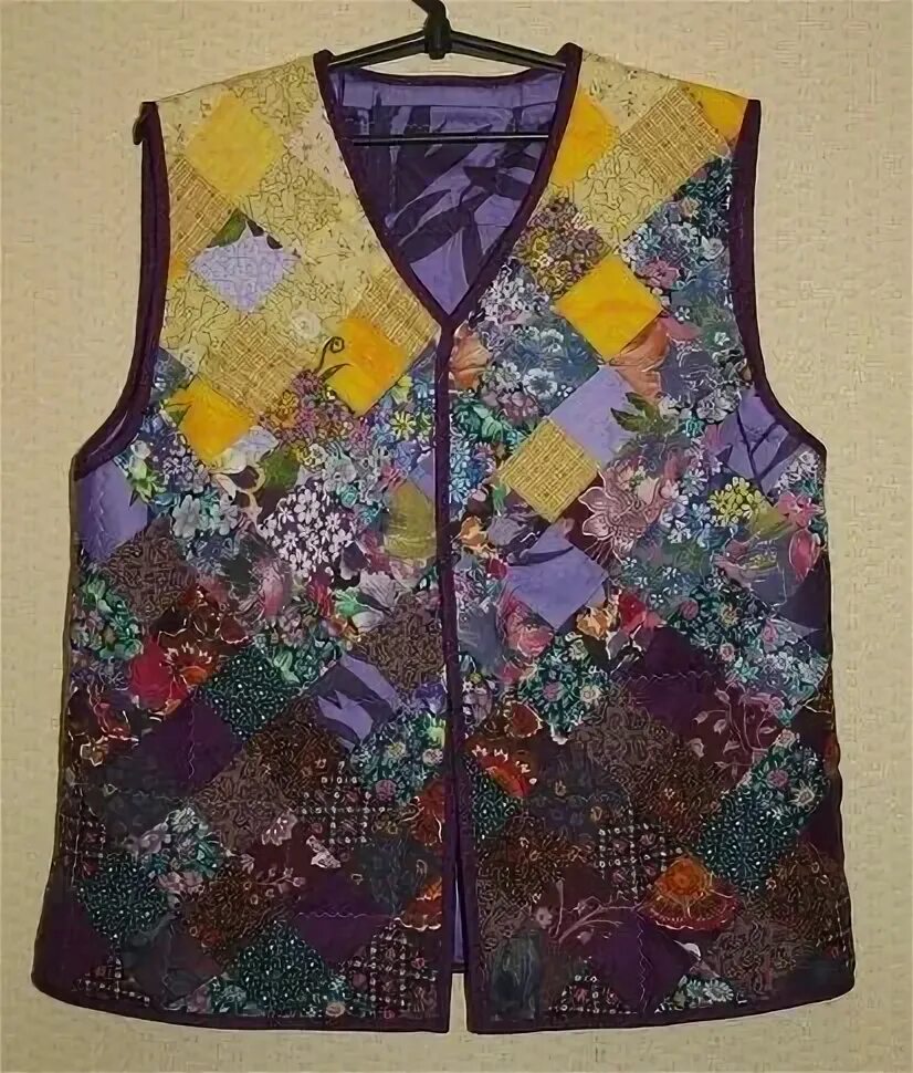 Mavi tonlarda patchwork yelek Одежда, Лоскутное платье, Жилет наряды