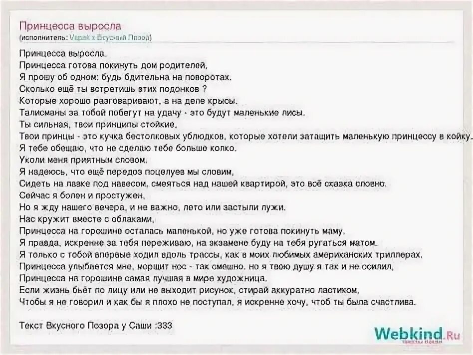 Вспак слова песен. Песня принцесса текст. Vspak текст. Vspak песни тексты. Я подонок я изменщик текст