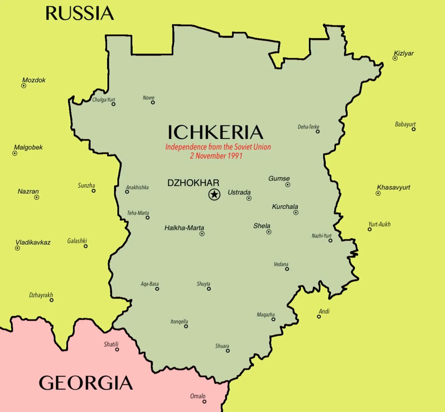 Ичкерия что за страна это где. Ичкерия границы на карте. Республика Ичкерия на карте. Где находится Ичкерия.