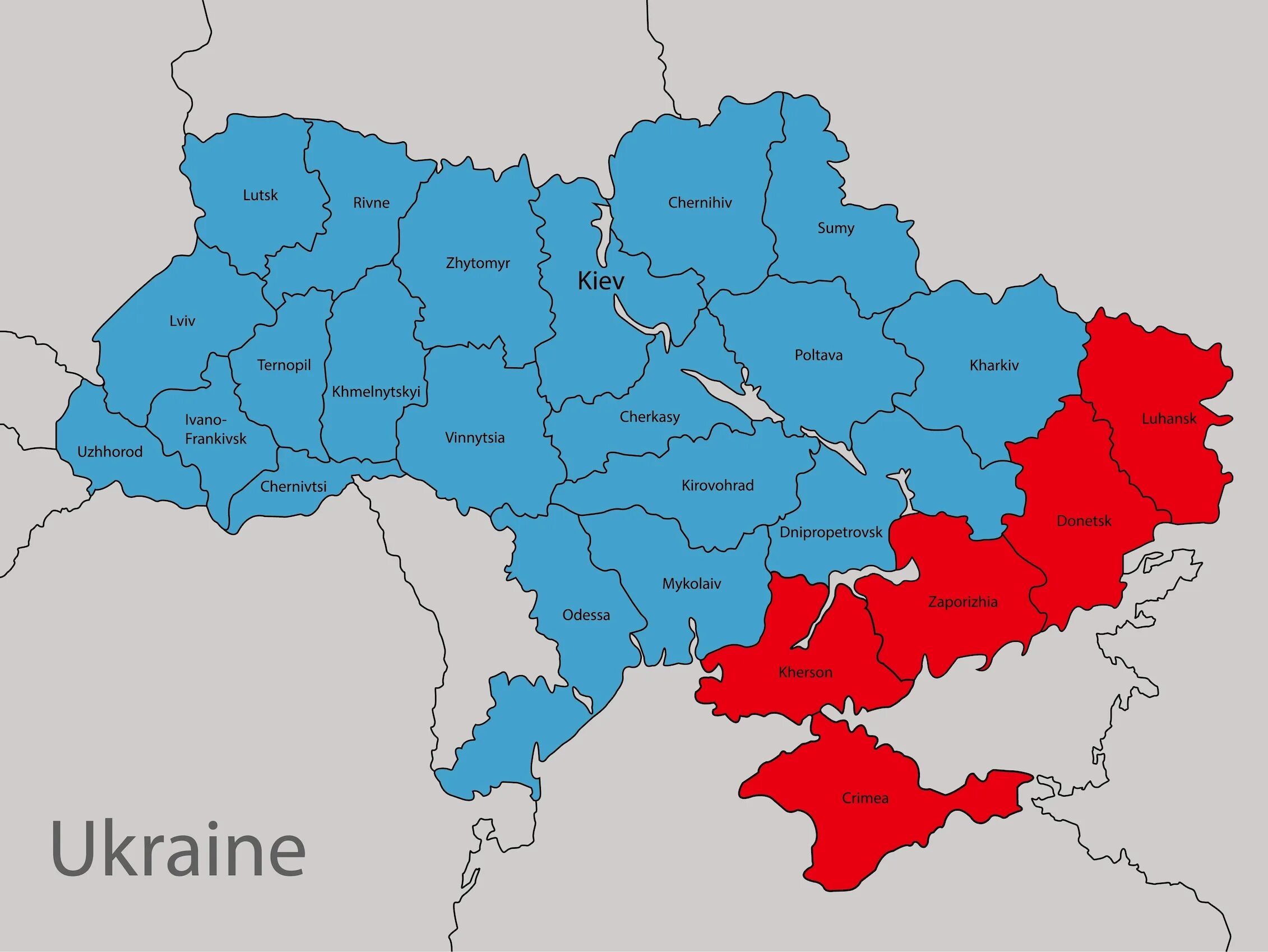 Карта России и Украины. Ukraine Regions Map. Russian Regions. Ukraine regions