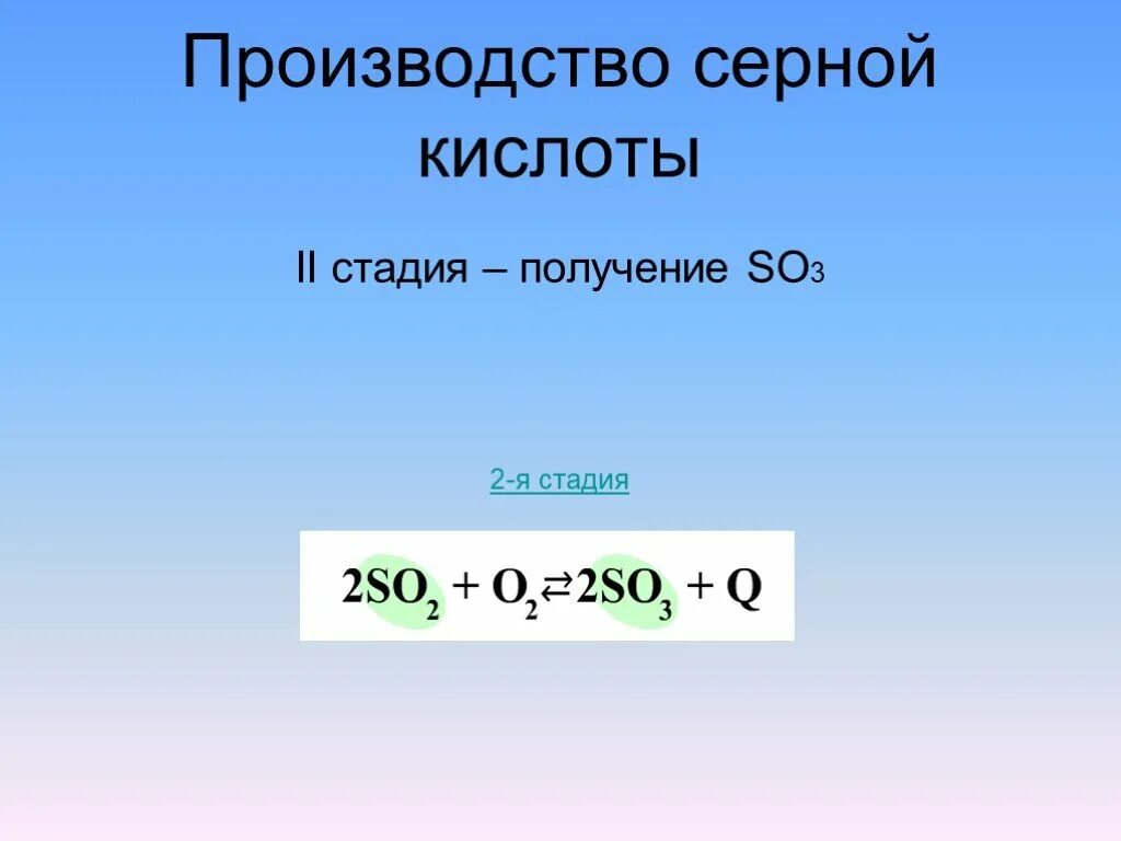 Получение so3. Получение so2. Получение серной кислоты. Стадии получения h2so4.