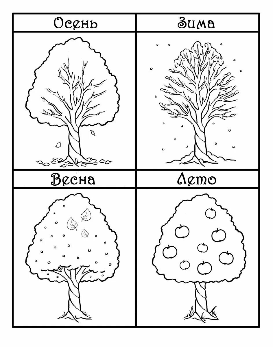 Определите время года на рисунке. Дерево для раскрашивания. Дерево раскраска. Дерево раскраска для детей. Деревья задания для дошкольников.