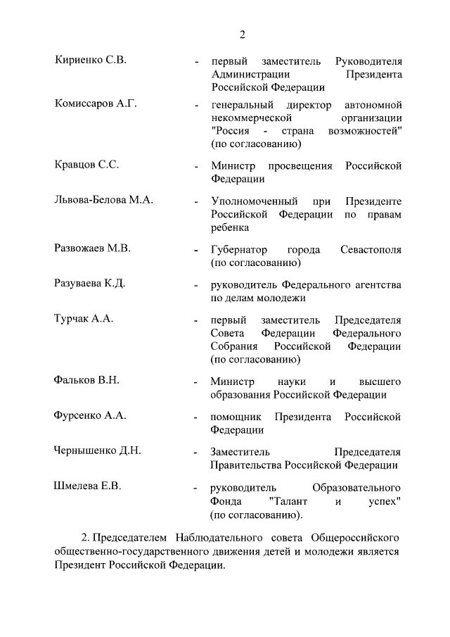 Юридическая сила указов президента РФ. Всероссийский советы таблица. Год молодежи указ