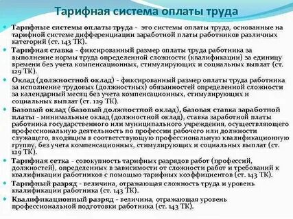 Тарифная заработная плата это